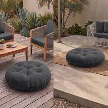 Ultra-Comfortable Round Seating Cushion - 40x40 Cm Fluffy Style - Dark Grey - View 4