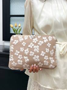 Jacquard Minimalist Luxury Multi-Size Laptop Tablet Storage Bag Computer Case - Khaki - View 3