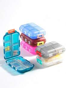 1pc Travel Pill Box, Portable Storage Container With Sealed Compartment Design, PP Plastic Material, Suitable For Car, International Travel And Various Occasions, Convenient For Organizing Medications - View 11