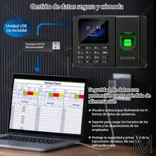Kuiiyer Biometric Time Clock With Fingerprint And  Screen For Attendance Control - 查看 6