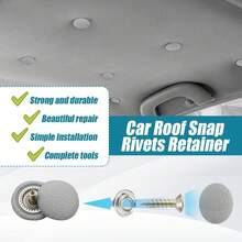40pcs Car Roof Headliner Repair Clips Screw Buttons Fasteners, Fix Sagging Headliner, Interior Repair Nylon Fixing Nails, Car Roof Headliner Repair, Easy To Use, No Glue Required - Grey Flannel Plaid - A - View 3