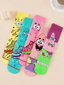 SpongeBob SquarePants 1/3/5/8/10 Pairs Kawaii Cartoon Crew Socks, Cute Novelty Character Socks, Multi-Pack (Random) - Multicolor - View 7