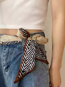 1pc Women's New Waist-Cinching Belt With Long Scarf Decoration, Fashionable Versatile Summer Accessory For Jeans - Multicolor - View 1