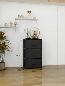 1pc Minimalist Multi-Color Fabric Drawer Cabinet, Black/Grey/White Freestanding Stackable Bedside Storage Rack, Metal Frame Space-Saving Vanity Cabinet, Suitable For Dorm, Apartment And Bedroom, Back To School And Moving Essentials, Laundry Room And Home Daily Storage - Multicolor - View 14