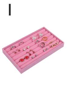 6/1 pieza Bandeja de almacenamiento de joyas de terciopelo Estilo cajón Caja de almacenamiento Caja de anillos Organizador de joyas apilable de gran capacidad con diseño de compartimentos Adecuado para aretes, collares, pulseras, anillos, diademas, bolsas Estante de exhibición de joyas Organizador de bolsa de maquillaje - Multicolor - Ver 18