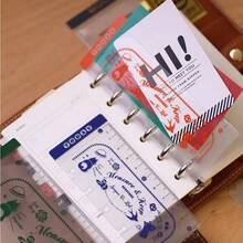 1PC A5 A6 A7 M5 Frosted PVC Soft Journal Ruler, Vintage Planner Index Divider With Storage Pocket, Multi-Function DIY Stationery For Notebook Journal, Bookmark - Storage Ruler - View 9
