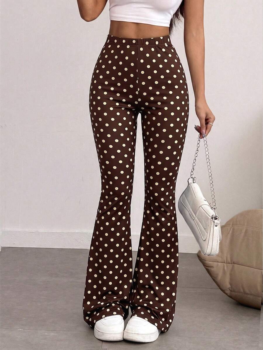 Women's Sexy Geometric Print Casual Leggings - Coffee Brown - View 1
