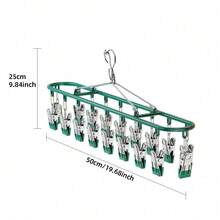 Simple Stainless Steel Multi-Clip Drying Rack, Multi-Functional Windproof Drying Rack Suitable For Home And Balcony - Multicolor - View 7