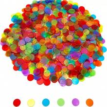 200個遊戲籌碼 19mm 賓果遊戲籌碼 100個透明計數遊戲籌碼 透明塑膠數學標記 Classroom 混色賓果遊戲籌碼 賓果卡 - 彩色 - 查看 1