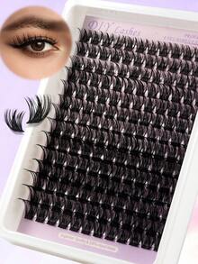 168PCS Natural Lash Clusters C Curl MIX10-16mm DIY Clusters Individual False Eyelashes Wispy Soft Natural Lashes Newbie's Easy To Wear Reusable For Daily Makeup - C - 查看 3