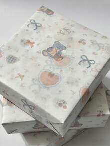 10/20/25/50張白色小熊圖案薄棉紙，35*50cm，適用於DIY手工、派對小禮品、花束包裝、衣物包裝及生日禮物裝飾 - 款式4 - 查看 4