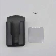 2/4pcs Magnetic Remote Control Holder, Wall Mounted, Drill-Free Self-Adhesive Storage, Suitable For TV And Air Conditioner Remotes, Easy Installation, Black, Oval Design, Firm Adhesion, Home Remote Control Storage Bracket 1/2/3/4/5/6pcs - Multicolor - View 6