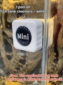 1 Set Mini Magnetic Fish Tank Brush, Fish Tank Brush, Small Glass Scraper, Double-Sided Cleaning And Scraping, Algae Knife Cleaning, Algae Removal Tool, Curved Design Algae Scraper, ABS Resin Fish Tank Cleaning Tool, Aquarium Accessories, Glass Cleaner, Washing Tool, Random Color - View 12