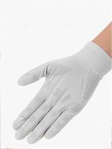 Men's Thin Summer Ice Silk Fingerless Gloves, Lightweight Quick-Dry UV Protection Anti-Slip Fishing Electric Scooter Sun Protection Gloves - A - View 3