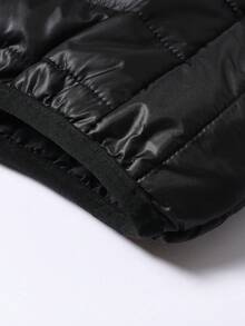 Men's Winter Solid Color Casual Minimalist Style Warm Padded Coat - Black - View 7