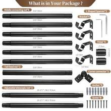Heavy Duty 1 Inch Corner Curtain Rods Set 30-76 Inch Curtain Rod For Windows L Shaped Curtain Rods Window Curtain Rods Set - Black - View 7