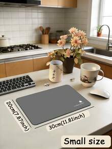 1pc Of A Light Gray, White-Patterned Rubber Soft Mat For The Kitchen, Which Is Water-Absorbing And Easy To Clean. It's Suitable For Use In Kitchens, Bathrooms, And Other Areas. It's Suitable For Use Throughout The Year And For Various Holidays. - Multicolor - View 18