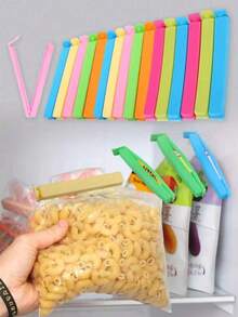 5/10/20pcs Portable New Kitchen Food Snack Sealing Clips Plastic Tools Kitchen Accessories Wholesale, Random Color - Multicolor - View 2