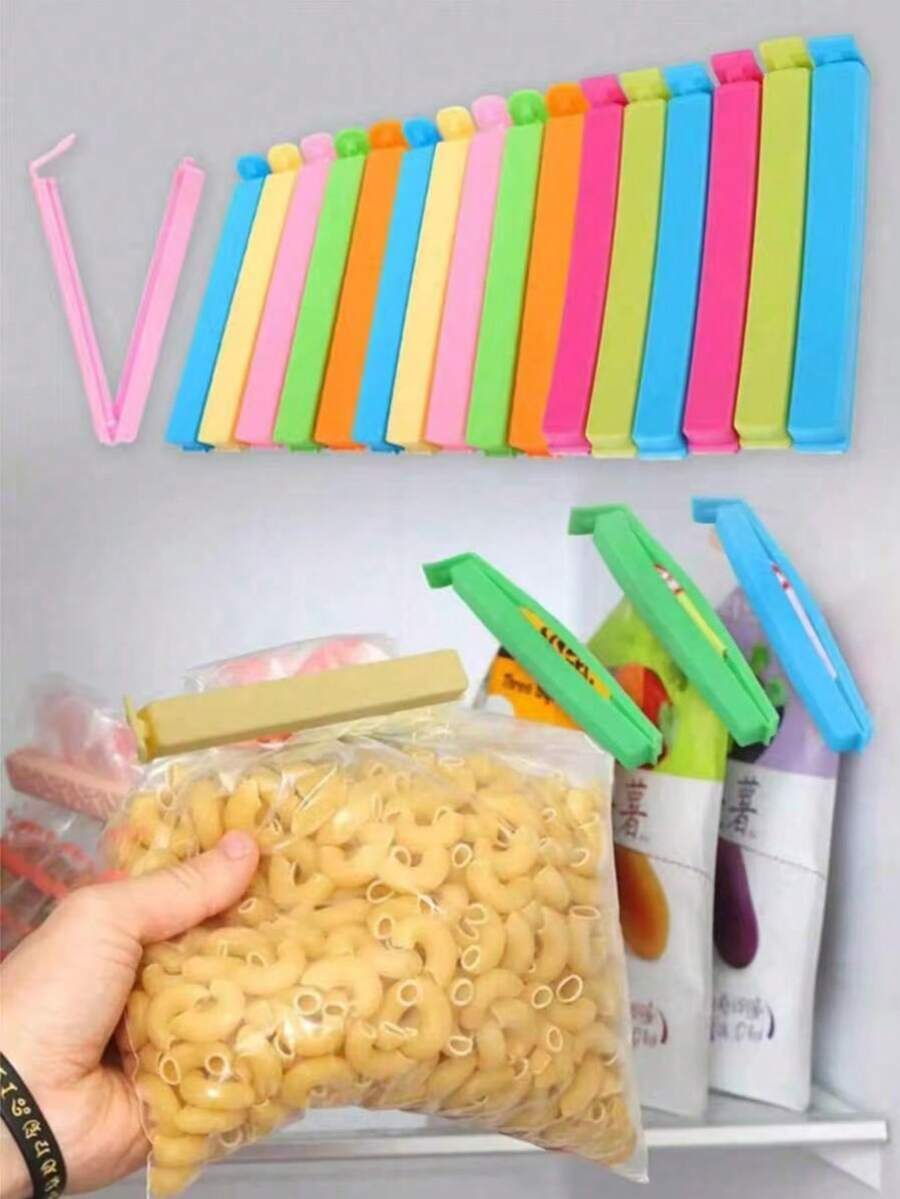 5/10/20pcs Portable New Kitchen Food Snack Sealing Clips Plastic Tools Kitchen Accessories Wholesale, Random Color
