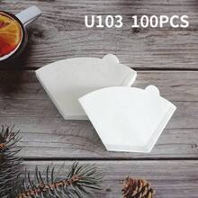 100pcs Fan-Shaped Coffee Filter Paper, Suitable For Pour-Over Coffee Maker, Drip Coffee Cup, U101 U102 U103 Cone Filter, Back To School Essential - Multicolor - View 13