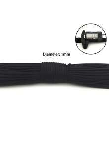 1/2/3/4/5/6mm Diameter Paracord, Multi-Function Outdoor Rope, Handmade DIY Braiding Rope, Bracelet Jewelry Making Hanging Rope, Suitable For Outdoor Camping, Hiking, Pet Leash Dog Rope Dog Collar Rope - Black - View 2