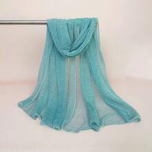 Solid Color Casual Polyester Fiber (Polyester) All-Season Scarf Suitable For Daily Wear - Blue - View 3