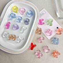 Acrylic Transparent Rainbow Large Hole Q-Version Letter Beads Straight Hole Beads Scattered Beads Handmade DIY Mobile Phone Chain Necklace Accessories - Multicolor - View 2