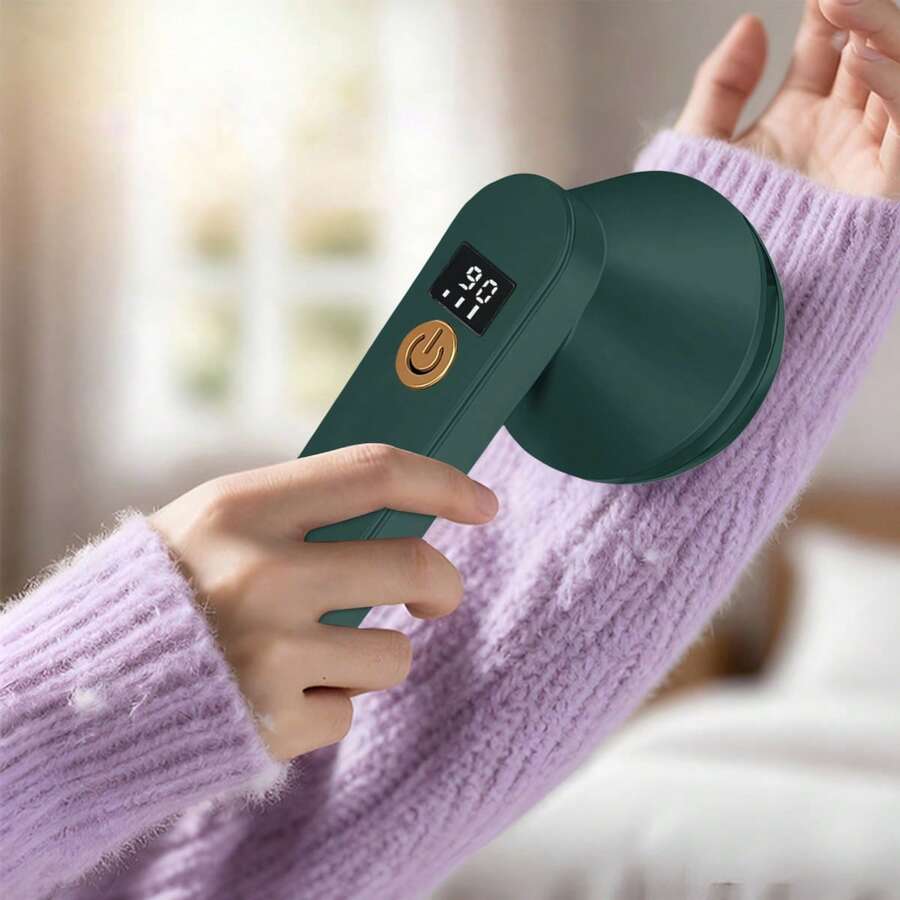 可充電電動毛球修剪器布料除毛器－數位顯示、6葉刀片、3段速除毛球機，適用於衣物、服飾、家具與沙發除毛球/起毛
