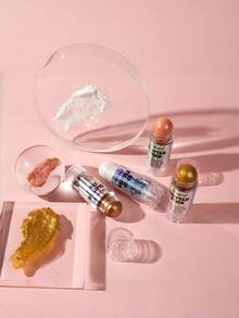 1件裝粉色亮粉棒，星星亮粉眼影，高光澤珍珠光澤，易上色，適合節日派對與演唱會的眼妝裝飾 - 多色 - 查看 2