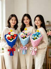 4100片鬱金香花束積木，雛菊永生花組裝玩具，創意DIY家居裝飾，適合聖誕節、開學季、畢業季、萬聖節、情人節與生日禮物 - 彩色 - 查看 6