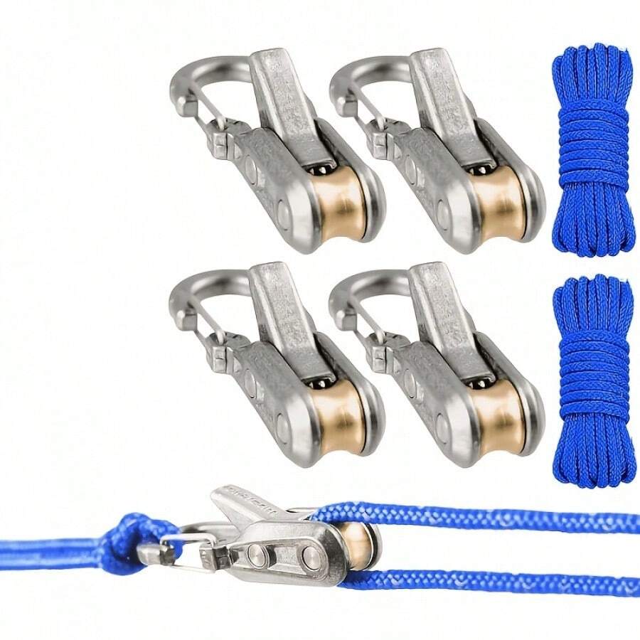 1 Paket Pengencang Tali dengan Rol, Pengatur Paracord & Alat Pengikat Pengunci Tanpa Simpul untuk Berkemah, Berperahu, Terpal & Perlengkapan Luar Ruangan