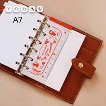 1PC A5 A6 A7 M5 Frosted PVC Soft Journal Ruler, Vintage Planner Index Divider With Storage Pocket, Multi-Function DIY Stationery For Notebook Journal, Bookmark - Storage Ruler - View 15
