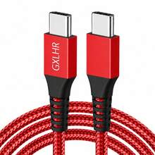 C-C Nylon Braided Cable, 3.3ft/6.6ft, Compatible With Various Type-C Devices - Red - View 9
