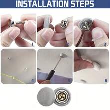40pcs Car Roof Headliner Repair Clips Screw Buttons Fasteners, Fix Sagging Headliner, Interior Repair Nylon Fixing Nails, Car Roof Headliner Repair, Easy To Use, No Glue Required - Grey Flannel Plaid - A - View 4