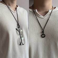 Unisex Adjustable Glasses Lanyard, Fashionable Black Frame With Metal Ring And Rope, Portable Fashion Accessory, Suitable For Travel, Sports And Outdoor Activities, Machine Washable Or Dry Cleanable, Hand Washable, Glasses Lanyard,Bedroom Room Decor,Back To School - View 13