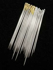 10pcs Gold/Silver Eye Large Hole Easy Threading Hand Sewing Needles, Suitable For Clothing Repair And Embroidery, Multi-Size Set For Craft Studio, Home Sewing Kit Sewing Supplies - Hand Sewing Needle Set - View 3