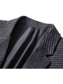 Men's Luxury Textured Plaid Suit, Slim Fit Flattering Spring/Autumn 2-Button Casual Set - Multicolor - View 3