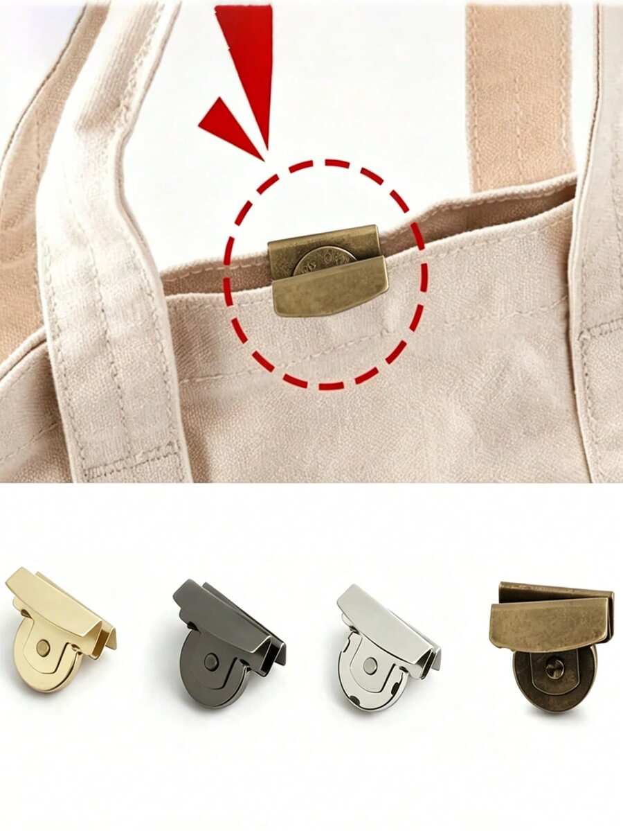 5 Pairs Magnetic Snap Fasteners, Invisible Seamless Metal Hidden Buttons For Bags, Purses, Wallets, Durable Decorative DIY Handmade Accessories - Multicolor - View 1