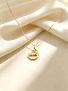 Collar personalizado de luna creciente & estrella, versátil para uso diario, regalo perfecto para graduación, vuelta a la escuela, cumpleaños, Día de San Valentín, Navidad, Año Nuevo - Multicolor - Ver 4