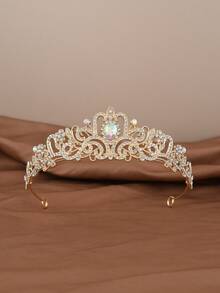 1pc Bridal Crown Wedding Tiara Headband, Bride Party Costume Accessory For Christmas, Halloween, Birthday - Silver - View 10