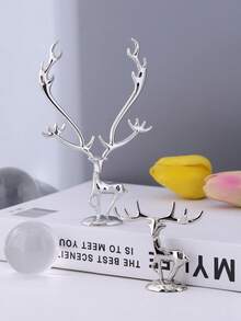 2pcs Plastic Deer Shaped Decor, Suitable For Home Decor, Living Room, Bedroom, Study, Wedding Occasions, Holiday Decoration, Also Best Holiday Gift, Can Also Be Used For Display Shelf Decoration And Halloween Gift - B - View 9