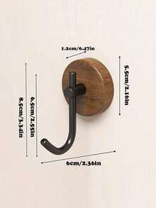 1/2/4-Piece Walnut Wood Door Hooks, Bathroom Towel Racks, Creative Coat Hooks (With Adhesive Backing, No Drilling Required) Home Decor Hooks, Solid Wood (Note: Only Suitable For Everyday Bathroom Items; Do Not Hang Heavy Objects, Or They Will Fall). - Multicolor - View 10