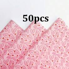 10/20/25/50 Hojas de Papel de Seda con Patrón de Corazón Rosa, Adecuado para Manualidades DIY, Regalos de Fiesta, Envoltura de Ramos, Empaque de Ropa y Decoración de Regalos de Cumpleaños - Estilo 1 - Ver 7