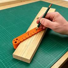 Orange Multifunctional Woodworking Center Locating Gauge, High Precision Marking & Drilling Tool For Woodworking, Sturdy Practical Workshop Essential - Multiple Styles - View 3