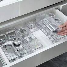 1 Set (7pcs/5pcs/4pcs/1pc) Acrylic PET Material Cosmetic Storage Box Set, Multiple Sizes Available, Suitable For Vanity And Wardrobe, Perfect For Storing Cosmetics And Skincare Products - Multicolor - View 4