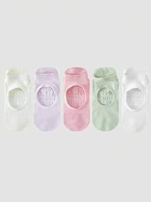 1/2/4/6/8 Pairs Breathable Mesh Yoga Pilates Non-Slip Socks, Ankle Socks For Women, Pure Cotton Sports Boat Socks - Multicolor - View 40