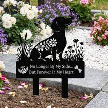 Dachshund Grave Marker For Dog Cemetery, Metal Yard Memorial, Garden Stake Decoration For Loss Of Pet - Black - View 3
