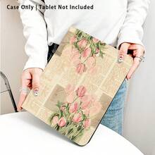 Rosa Tulpe und andere Muster mit Malereffekt Tablet-Schutzhülle, integrierter Stiftschacht, mit Ständer, kompatibel mit Honor 8/9/10, Honor GT 11,5 Zoll/X8/X8A/X9/X8Pro/X9Pro/V9/V8 Pro und anderen Modellen, kompatibel mit Huawei MatePad SE 11 Zoll/MatePad 11 Zoll/11,5 Zoll, MatePad Pro und anderen beliebten Modellen, auch geeignet für Xiaomi, Apple 10./11. Gen 2025 (A16) Tablets, Galaxy Tab A7/A9/A9 Plus/A11/A11 PLUS und andere beliebte Modell Tablet-Schutzhüllen - Verschiedenfarbig - Übersicht 3
