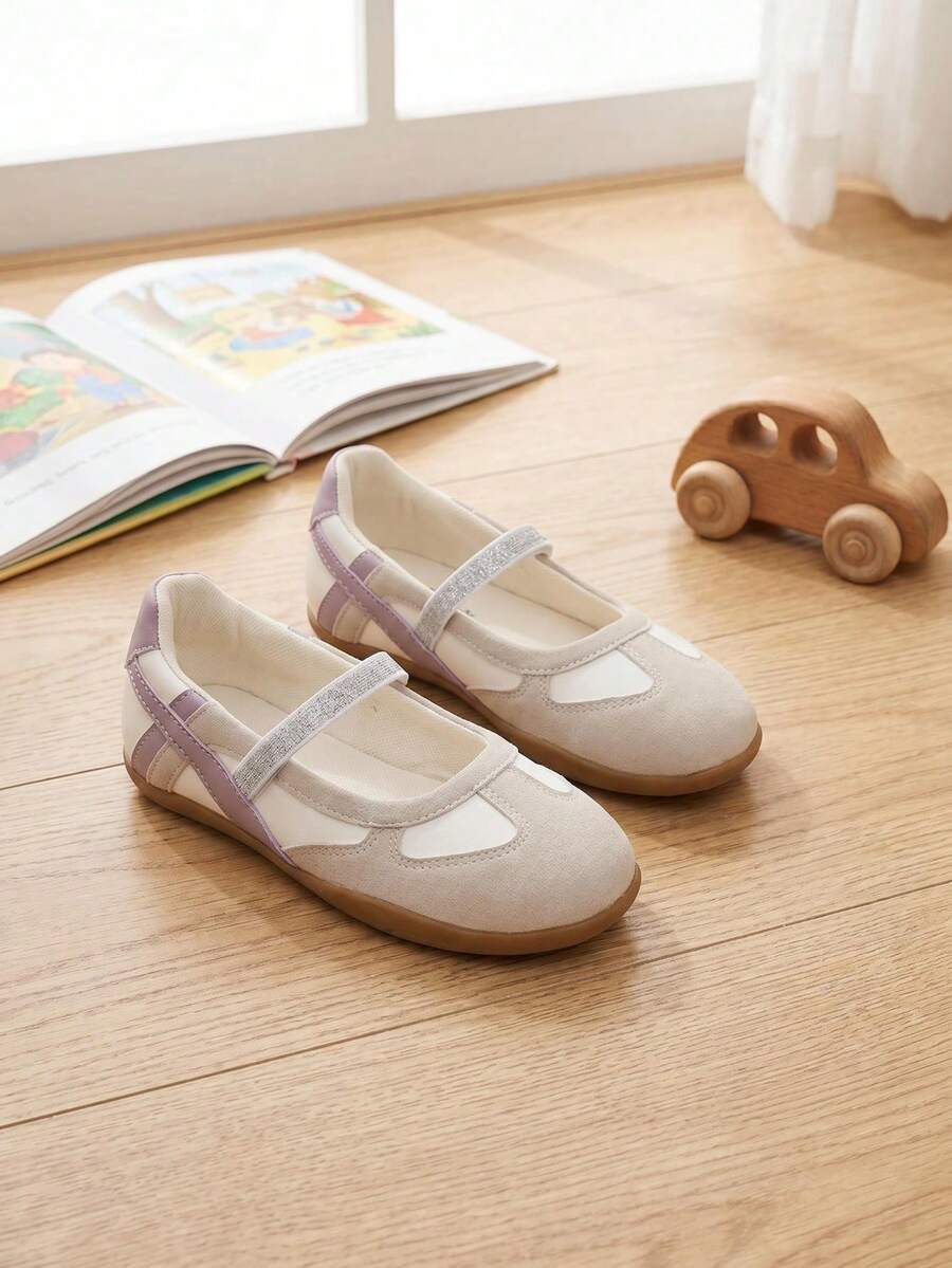 1 Pair New Girls' Comfortable Versatile Mary Jane Ballet Sneakers, Suitable For Outdoor Activities, School And Daily Wear,