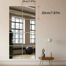 Classic Frameless Wall Mirror Tiles, Shatter-Resistant Adhesive Wall Mirror - Multicolor - View 9